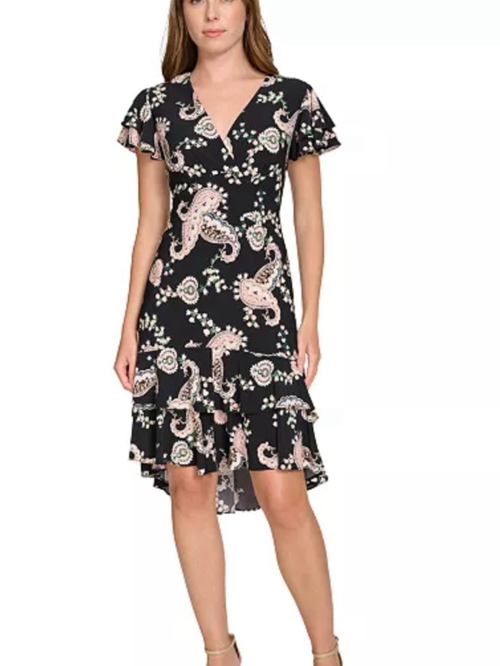 Tommy Hilfiger Black Mini Dress with Pink Paisley Print